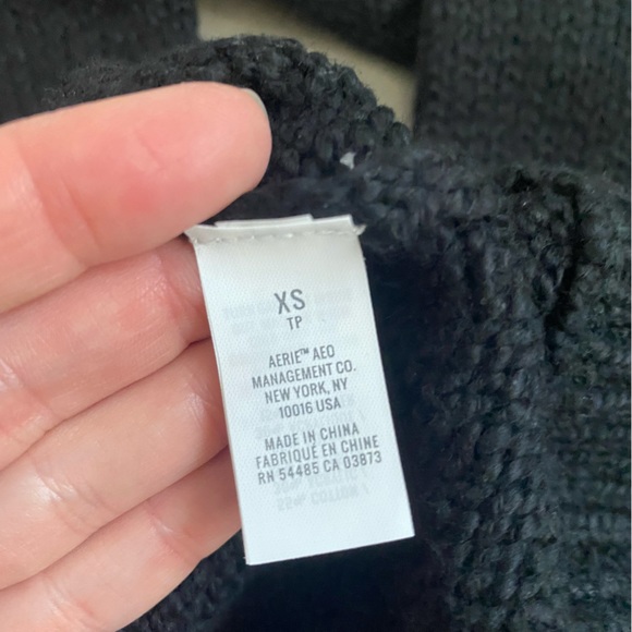 NEW Aerie Oh-Snow-Soft Mock Neck black knit size XS - Picture 5 of 6